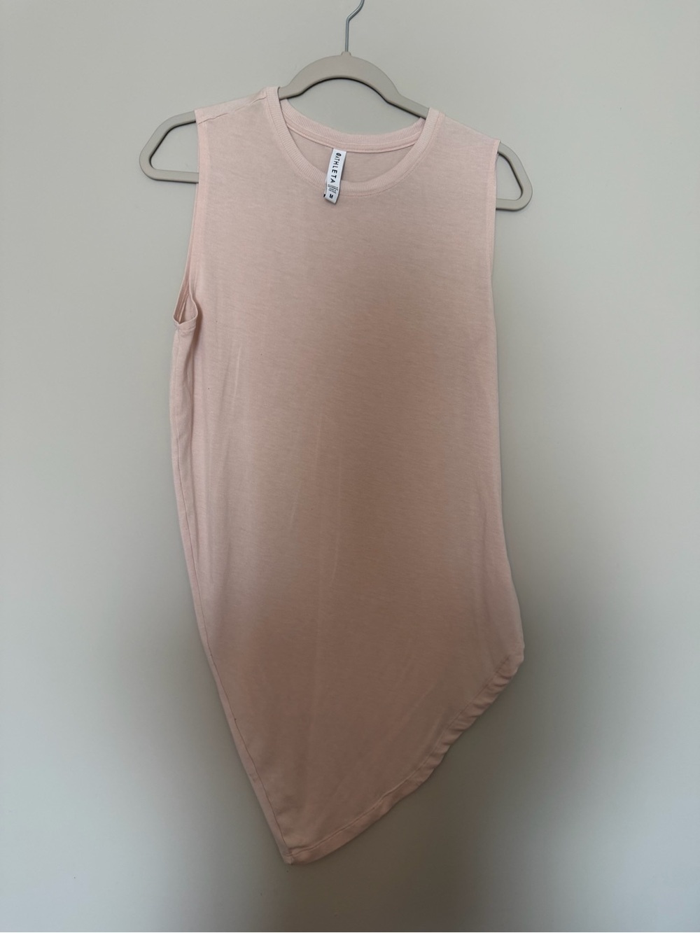 Athleta Blush Pink Asymmetrical Handkerchief Hem Sleeveless Top Medium